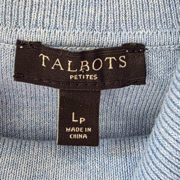 TALBOTS Sleeveless Turtleneck Sweater | Light Blue | Size Large Petite Soft - Picture 6 of 7